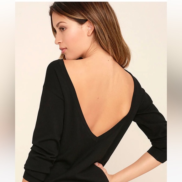 Gray Lulus Backless Sweater - Medium - Picture 2 of 4